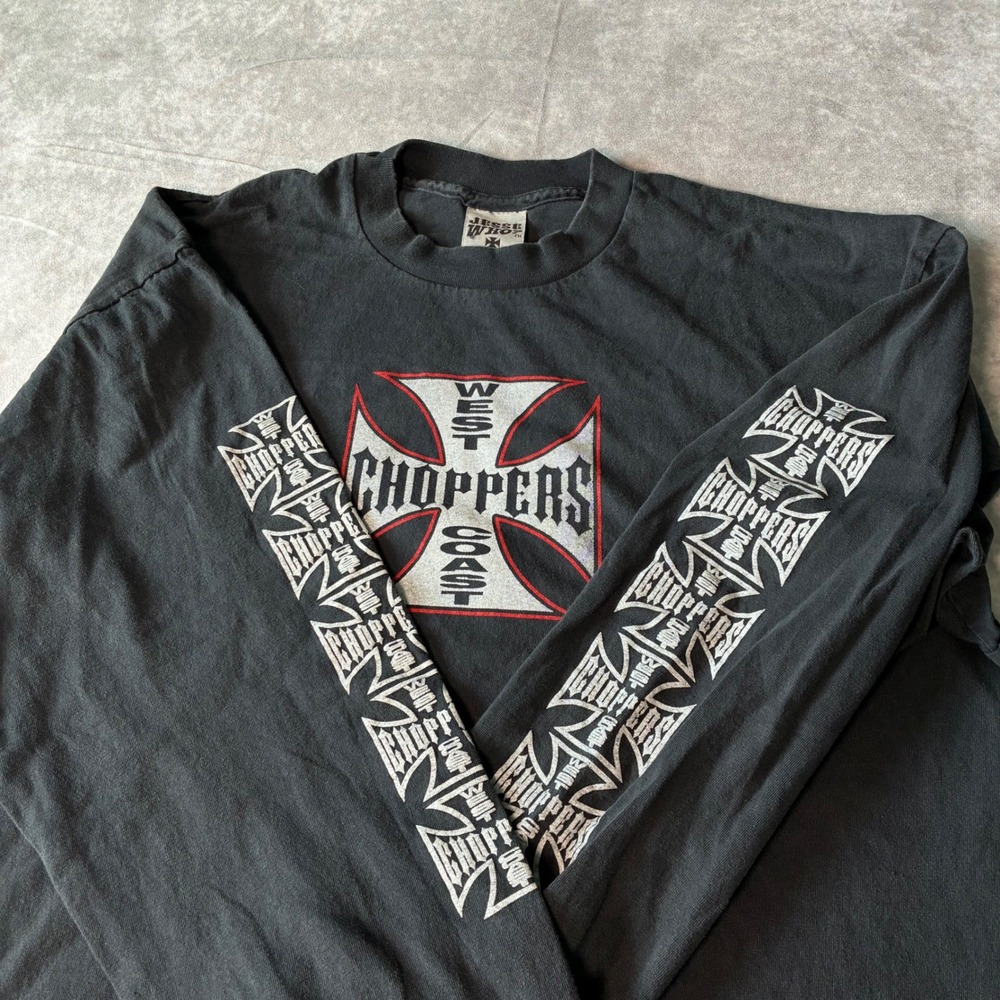 West Coast Choppers Long Sleeve Shirt Black XL Single Stitch Modern Reprint